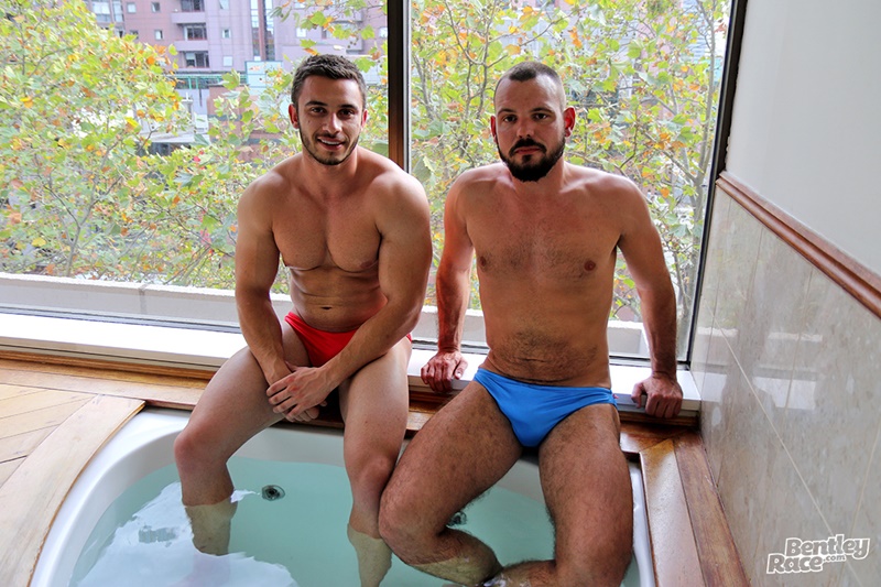 BentleyRace french muscle boy Romain Deville australian James Nowak big thick uncut dick anal ass fucking speedos sexy boys ripped abs 002 gay porn sex gallery pics video photo - Aussie James Nowak’s hot tub hook up with Romain Deville