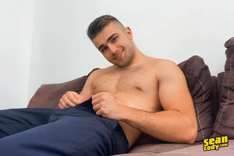 Hottie hairy chested young muscle hunk Thony Grey strips naked jerking huge cock cums 007 gay porn pics - Hottie hairy chested young muscle hunk Thony Grey strips naked jerking his huge cock till he cums all over himself